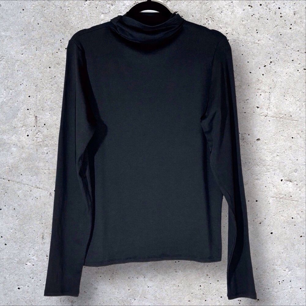 MM LaFleur Turtleneck Axam 1.0 Black XXL Mini Ribbed Pima Cotton Minimalist